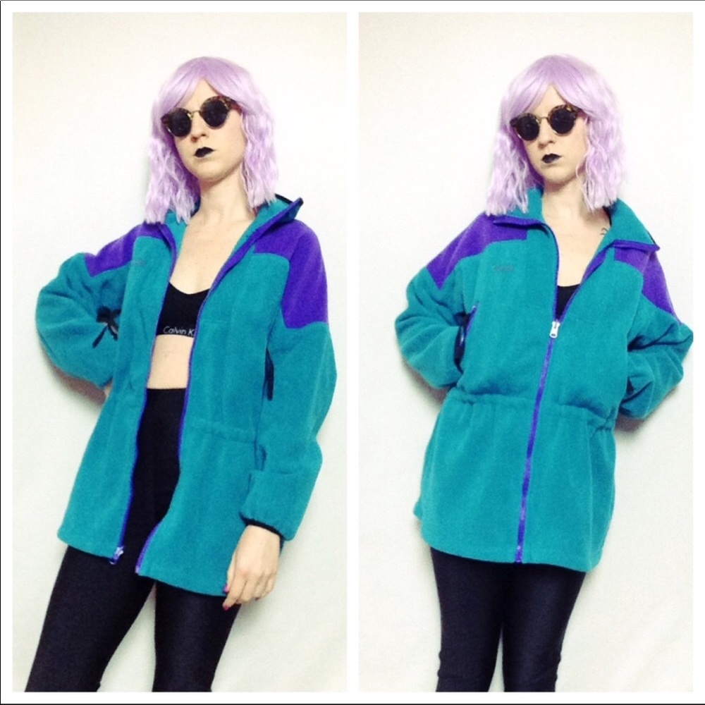 VTG Turquoise Purple 90s Columbia Fleece Jacket